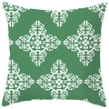 Ethnic forest green cushion cover with white geometric patterns for sofa - Forest Green Vintage Geometric Style (CRS29-13) / 18x18 Inch
