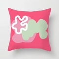 Modern abstract pop art throw pillow cover with pink background and starfish design - 45*45cm (No Insert) / Bright Pink Abstract Pop Illustration (CRD56-16)