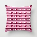 Nordic abstract pink and red striped cushion cover with white heart and letter pattern - 45*45cm (No Insert) / Pink Horizontal Stripe Heart (CRD56-17)