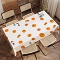 Rectangular cream tablecloth featuring orange persimmons and lucky calligraphy design - Zb08-5 / 40*60cm Small Towel