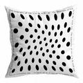 American retro black and white polka dot pillowcase with quote for sofa decor - Classic Black and White Polka Dot Print (Happiness Quote)