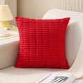 Housse de coussin en velours côtelé rouge à texture grains de maïs pour canapé - Housse Uniquement / 45cm*45cm / Rouge