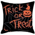 Halloween Kissenbezug mit Kürbis und Spinnennetz Muster und Trick or Treat Aufdruck - 45x45 cm / Trick Or Treat Spider Web Pumpkin (YMD362-4)