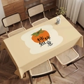 Rectangle cream tablecloth with orange persimmon patterns and lucky Chinese characters - Zb08-15 / 40*60cm Small Towel