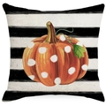 Thanksgiving pumpkin linen pillowcase with black and white stripes for home decor - Black and White Striped Pumpkin Style (YMD368-3) / 45x45cm