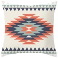 Boho-Kissenbezug aus Pfirsichhaut mit geometrischem Stammesmuster in Orange - Orange Navy Dreieck Stil (DRS17-12) / 45x45cm Polyester Nur Bezug