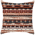Boho-Kissenbezug mit geometrischem Muster in Rostrot und Braun aus Pfirsichhaut - Rostrot Weiß Geometrisch (DRS17-13) / 45x45cm Polyester Nur Bezug