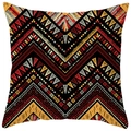 Böhmischer Kissenbezug mit farbenfrohen geometrischen Wellenmustern im Vintage-Stil - Wellenlinien Anordnung (DRS17-16) / 45x45cm Polyester Nur Bezug