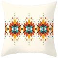 Böhmischer Pfirsichhaut-Kissenbezug mit bunten geometrischen Mustern auf Creme - Cremefarbene Basis Dreimuster Geometrisch (DRS17-17) / 45x45cm Polyester Nur Bezug