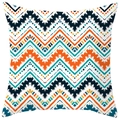Böhmischer Kissenbezug mit farbenfrohem geometrischem Chevron-Muster für die Wohnung - Orange Cyan Marine Geometrisch (DRS17-20) / 45x45cm Polyester Nur Bezug
