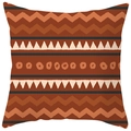 Boho Kissenbezug mit ethnischem Geometriemuster in Erdtönen aus weichem Peach-Skin - Erdton Stamm Stil (DRS17-25) / 45x45cm Polyester Nur Bezug