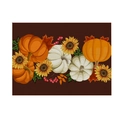 Tovaglietta impermeabile per il Ringraziamento con zucche, girasoli e foglie autunnali - Girasole Zucca con Base Scura (CD25-1) / 30*45CM Cotone Lino