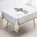Nordic marble texture tablecloth with cactus print and golden life quote decoration - Zb14-7 / 40*60cm Small Towel
