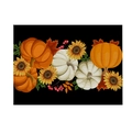 Tovaglietta impermeabile del Ringraziamento con zucca autunnale, acero e girasoli - Girasole e Foglie Autunnali con Base Nera (CD25-2) / 30*45CM Cotone Lino