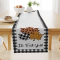 Fall table runner with It's Fall Y'all maple leaf print on farmhouse wood table - Maple Leaf It's Fall Y'all Style (ZQ23-2) / 33*183cm