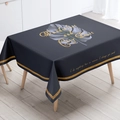 Dark blue Nordic tablecloth with gold palm leaf design and poetic quotes for dining tables - Zb14-8 / 40*60cm Small Towel