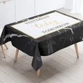 Modern marble pattern tablecloth with elegant typography and golden border accents - Zb14-10 / 40*60cm Small Towel