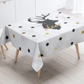 Modern marble pattern tablecloth featuring black reindeer silhouette and golden dots - Zb14-11 / 40*60cm Small Towel