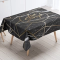 Modern black marble tablecloth with gold geometric lines and Live Simple print - Zb14-13 / 40*60cm Small Towel