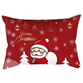 Red Christmas pillowcase with cartoon Santa Claus and Merry Christmas print - Santa Claus Christmas Tree (DRD417-3)