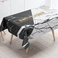 Nordic marble pattern tablecloth with Sweet Home gold frame design in black and white - Zb14-14 / 40*60cm Small Towel