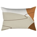 Fodera per cuscino lombare moderna con motivi geometrici astratti in toni della terra - 30cm x 50cm / Linee Geometriche Toni Terra (CRD62-5)