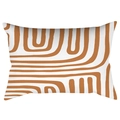 Federa per cuscino lombare nordica con linee geometriche arancioni su sfondo bianco - 30cm x 50cm / Linee Geometriche Terracotta (CRD62-8)