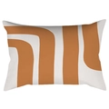 Fodera per cuscino lombare rettangolare a righe geometriche arancioni e bianche - 30cm x 50cm / Onde Astratte Arancio Brillante (CRD62-9)