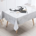 Rectangular tablecloth with white marble pattern and chic life deer head design - Zb14-18 / 40*60cm Small Towel