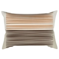 Federa per cuscino lombare nordico con strisce geometriche arancioni e marroni - 30cm x 50cm