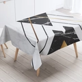 Modern marble pattern tablecloth with black geometric shapes and gold line accents - Zb14-19 / 40*60cm Small Towel
