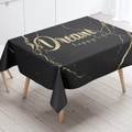 Nordic black tablecloth with gold marble pattern and artistic Dream typography decoration - Zb14-20 / 40*60cm Small Towel