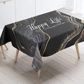 Nordic marble pattern tablecloth in black and gold with Happy Life quote print - Zb14-21 / 40*60cm Small Towel