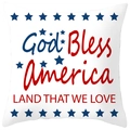Housse de coussin Independence Day avec imprimé God Bless America et des étoiles bicolores - Style Esprit Patriotique God Bless (DRD382-22) / 45x45CM (Sans Noyau)