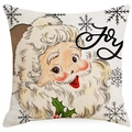 Federa natalizia festiva con stampa di Babbo Natale e design tipografico Joy - Motivo Babbo Natale Joy (YMD395-4)