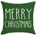 Green Christmas linen pillowcase with white Merry Christmas lettering for home decor - 45x45cm / Dark Green Letter (1)