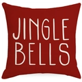 Red linen Christmas pillowcase with white Jingle Bells print for festive home decor - 45x45cm / Red Letter (2)