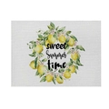 Rectangular cotton linen placemat with lemon wreath and Sweet Summer Time print - Sweet Summer Time (CD19-4) / Cotton-Linen Look / CD19-4