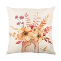 Quadratischer Kissenbezug mit Aquarell-Sonnenblumenstrauß im Glas für das Wohnzimmer - Sonnenblume Im Glasmuster (YMD373-1)