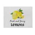 Cotton linen placemat with watercolor lemon print and Fresh and Juicy text - Fresh and Juicy Lemons (CD19-5) / Cotton-Linen Look / CD19-5