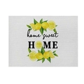 Cotton linen placemat with lemon illustration and Home Sweet Home print for summer tables - Home Sweet Home Lemon (CD19-6) / Cotton-Linen Look / CD19-6