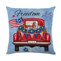 Linen US Independence Day pillowcase with red truck and Freedom text design - 18x18 Inch / Blue Daisy Truck (YMD315-30)