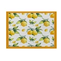 Cotton linen lemon print table placemat with yellow border for kitchen dining decor - Orange Border Lemon Print (CD19-8) / Cotton-Linen Look / CD19-8
