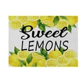 Rectangle summer lemon pattern cotton linen placemat with Sweet LEMONS art text - Sweet Lemons Letter Print (CD19-17) / Cotton-Linen Look / CD19-17