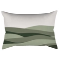 Green abstract mountain landscape pattern on a rectangular lumbar pillow cover - 30x50cm Without Insert / CRD63-10 Style