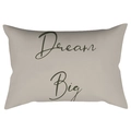 Minimalist rectangular cushion with Dream Big lettering on beige textured fabric - 30x50cm Without Insert / CRD63-11 Style