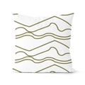Nordic minimalist square pillow cover with green geometric wave patterns on white fabric - 45*45cm (No Insert) / Green Abstract Waves (CRD68-7)