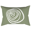 Rectangular lumbar pillow cover in sage green with abstract white spiral pattern - 30x50cm Without Insert / CRD63-13 Style