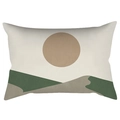 Rectangular pillow featuring abstract green hills and sun geometric art print - 30x50cm Without Insert / CRD63-15 Style