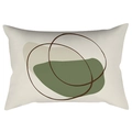 Modern rectangular lumbar pillow featuring olive green abstract geometric leaf patterns - 30x50cm Without Insert / CRD63-17 Style